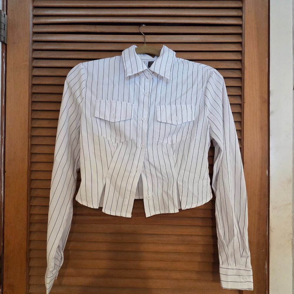 striped button down shirt